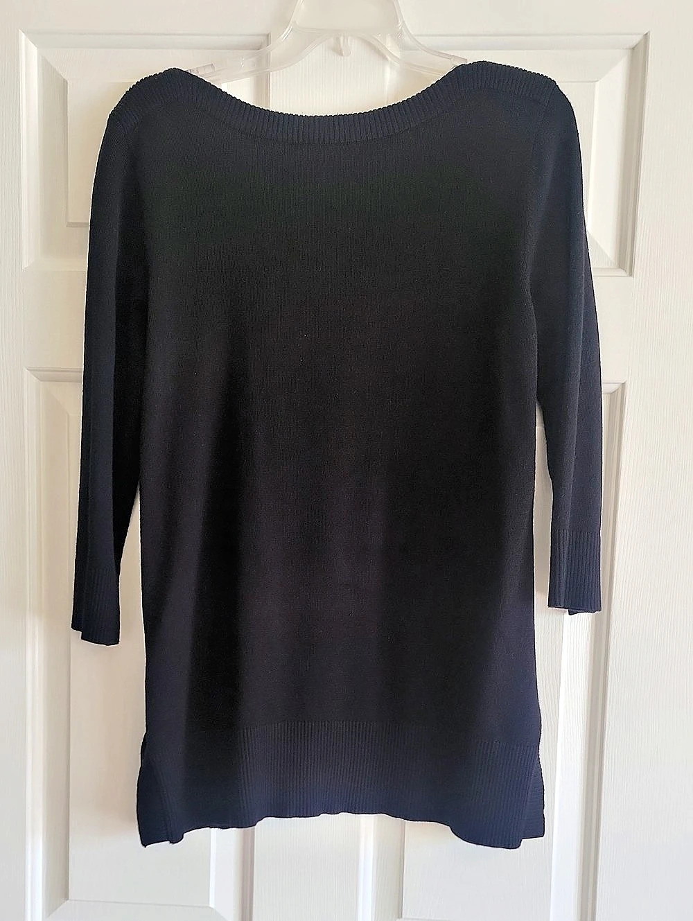 Cable & Gauge Black Ribbed Crew Neck Sweater, L